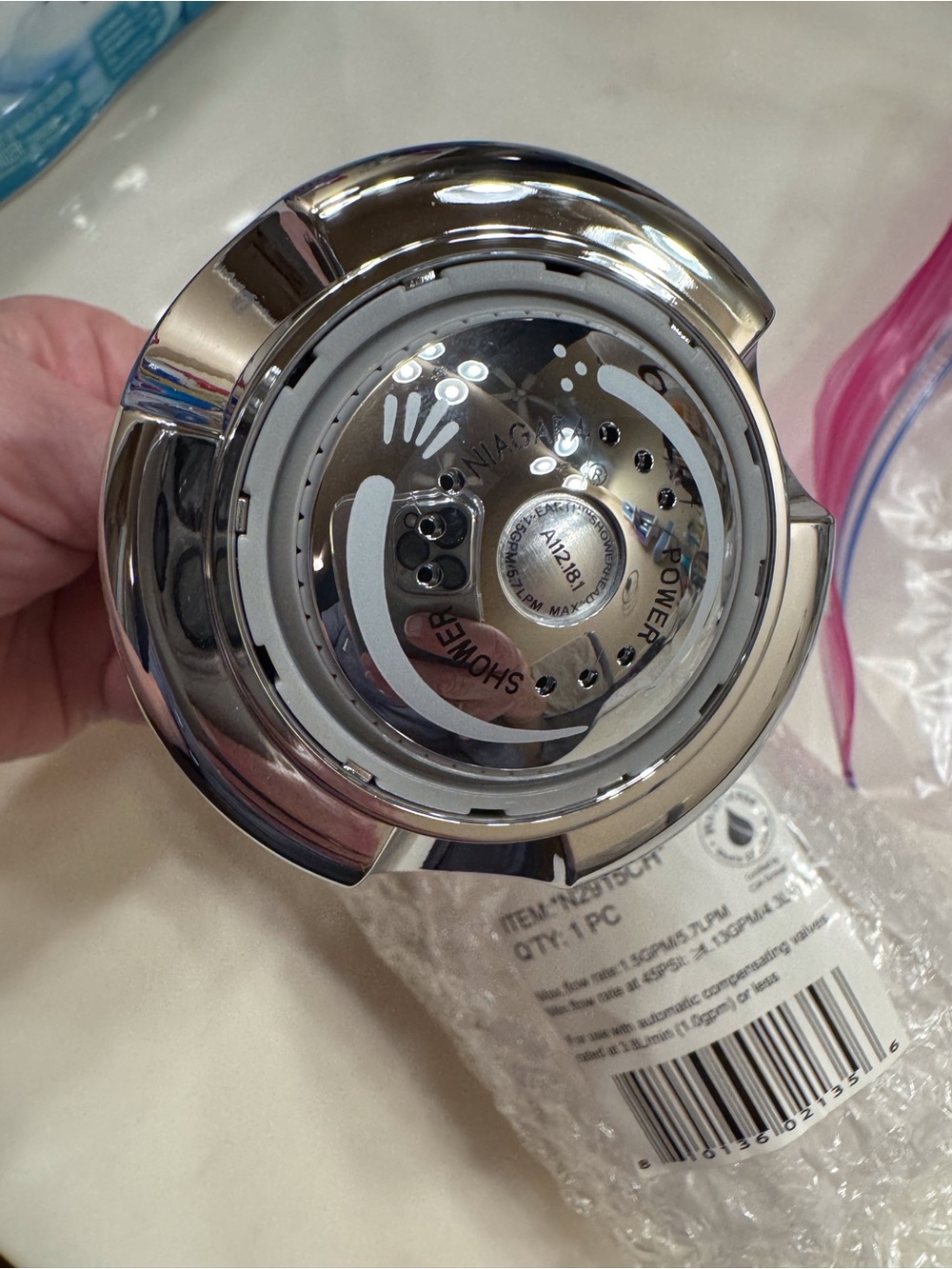 Niagara Water Saver Shower Head Power Spray - Silver